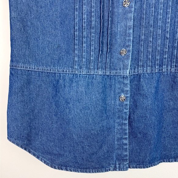 Samantha Edwards Vintage Denim Pin Tuck Blouse - Picture 4 of 8